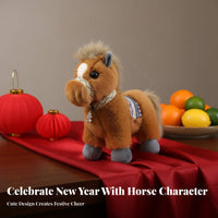 Chinese Astrological Horse Soft Toy Symbol of Good Fortune Astrological Horse Symbol Seasonal Holiday Stuffed Creature Blessing