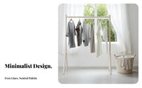 complimentarystanding Single-Rod Clothes Stand Cream and design Garment Rack Minimalist Design Clothing Organizer Space-Saving for Children, homeowners, Bedroom, Bedside, Entrymethod, Dorm Room