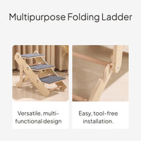 Foldable Wooden Pet Ramp, Adjustable Cat Scratching Board