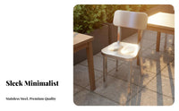 Stainless Steel Dining Chair Sturdy Modern Minimalist Metal Chair Easy to Clean Seating Furniture for Homeowners, Adults, Outdoor, Patio, Living Room