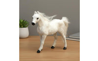 Snowy Equine Statue True to Life Realistic Horse Model Gift Idea Equine Ornament for Tabletop