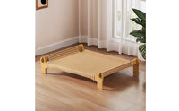 Elevated Cat Bed Breathable Cat Bed with Wooden Frame Low-Profile Furniture for Kittens, Small Pets, Living Room, Floor