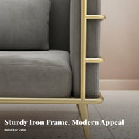 3 Pieces space-saving Size Metal Frame Sofa and Table Set Minimalist Design Indoor Furniture Comfortable Upholstery Lounge Group Low Maintenance for Business Owners, Office Managers, Entertainers, Bimmediatelyique, Reception Area, Waiting Room