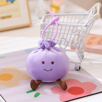 Soft Dumpling Fuzzy Keychain Handheld Size Fuzzy Dumpling Keychain for Keys, Bags