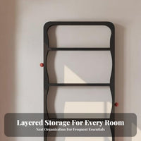 Space-Saving Tiered Shelving Unit Slim Design Wavy Multi-Layer Organizer Easy to Install Wall Shelf Designer Design for Apartment Dwellers, DIY Enthusiasts, Behind Doors, Entryway, Bedroom, Living Room
