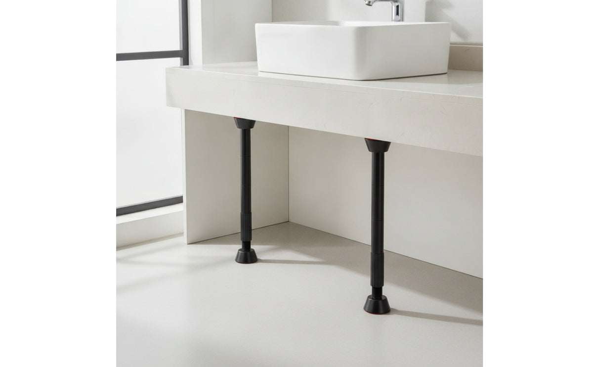 2 Pieces Anti-Slip Sink Support Rod with ABS Base Heavy Duty Undermount Sink Support Easy to Install Hardware Stable for DIYers, Plumbers, Cabinet Installation