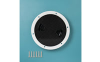 Textured Deck Plate Cover Screw-Mount Marine Deck Plate with Finger Grips Heavy Duty Hatch Cover Long-Lasting for Boats