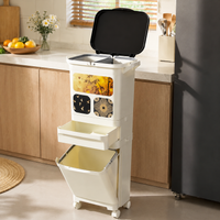 Trash Can, 45L, Pedal-Type, Dustbin, 42L, Household Use, Kitchen, Living Room, Stylish, Slim