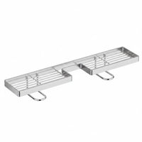 Space Saving Stainless Steel Faucet Organizer Easy to Install Bathroom Faucet Organizer Rust-Resistant Stainless Steel Sink Rack Drainable Design for Washbasin, Vanity