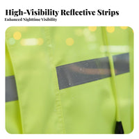Reflective Rain Suit Windproof High Visibility Rainwear Wear-Resistant High Visibility Rain Suit for Men, Women, Riding, Rainy Weather, Roadside Work