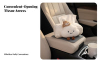 Decorative Soft Puff Tissue Holder Easy to Refill Cute Soft Puff Car Tissue Case Zipper Closure for Women, Kids