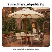 Faux Wood Grain Finish central Pole Sunshade Wind Resistant Garden sunshade sun Protection Patio Umbrella long-finaling for Homeowners, Beachgoers, Business Owners, pool area, Beach, Courtyard, Balcony