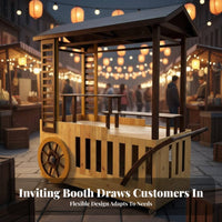 Multi-Purpose Antique Design Pushcart Mobile Snack Cart Market Display Cart for Caterers, Small Business Owners, Event Organizers