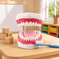Visible Mouth Interior Brushing Practice Model Coil Hinges Tooth Brushing Model Pink Gums Teaching Aid
