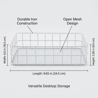 Storage Baskets for Bedroom Bathroom, Desktop Organizer for Cosmetics Cables Snacks, Wire Mesh Metal Frame Nordic Minimalist