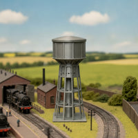 Finished N-Scale Water Structure Plastic Tank-Style Water Structure Gray Railway Accessory Realistic for Modelers, Hobbyists, Dioramas, Train Yards