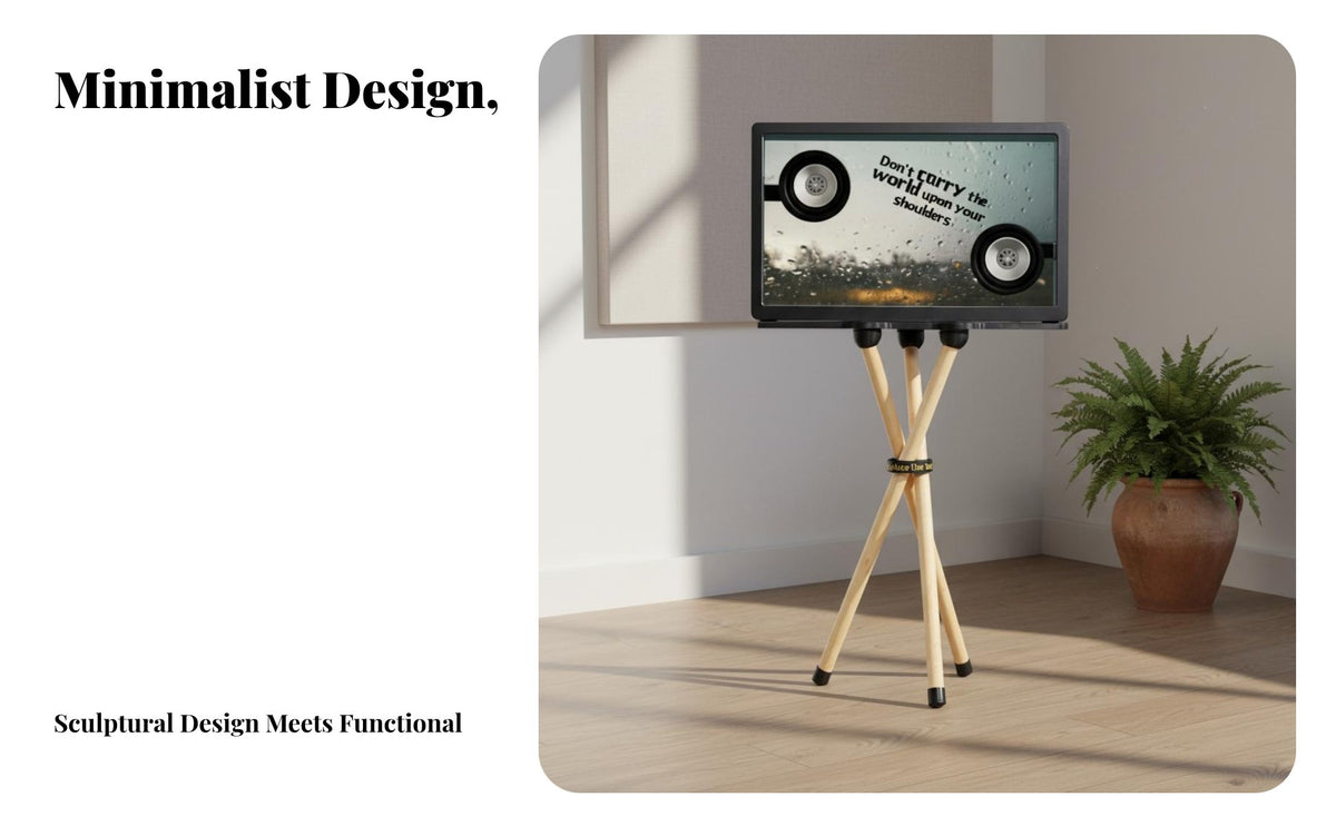 Solid Wood Construction Art Master Speaker Stand Non-Slip Feet Speaker Floor Stand Strong Load-Bearing Audio Accessory Smoothly Polished for Audiophiles, Home Decor Enthusiasts