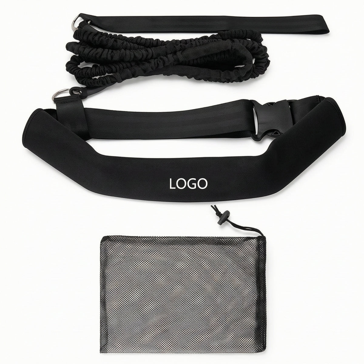 Padded Swim Belt with Resistance Cord Adjustable Swim Belt with Storage Bag Portable Swimming Coach Kit Custom Bundle for Swimmers