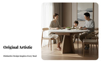 Expandable Square-to-Round Extendable Table Minimalist design Extendable Table with Chairs Space-Saving Dining Room Set Sintered Stone Top for Apartment Dwellers, Families, Homeowners, Small Spaces, Home