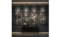4 Pieces Abstract Female Line Simple to Hang to Hang Minimalist Metal Line Contemporary Design Style Abstract Female Wall Art