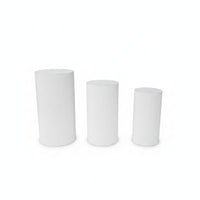 3 Pieces Cylinder Pedestal Set Graduated Sizes Cylinder Pedestal Stand Flat Top Round Column Stand Confection Table, Wedding, Reception