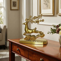 Decorative Brass Tissue Holder Gold-Toned Deer Tissue Holder Freestanding Decor Sculpted for Living Room, Entryway, Desk