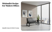 Long-Lasting Construction Modern Office Sofa Easy to Clean Upholstery Commercial Lobby Seating Iron Frame Waiting Room Bench for Visitors, Clients, Patients, Reception Area, Salon, Hospital, Airport