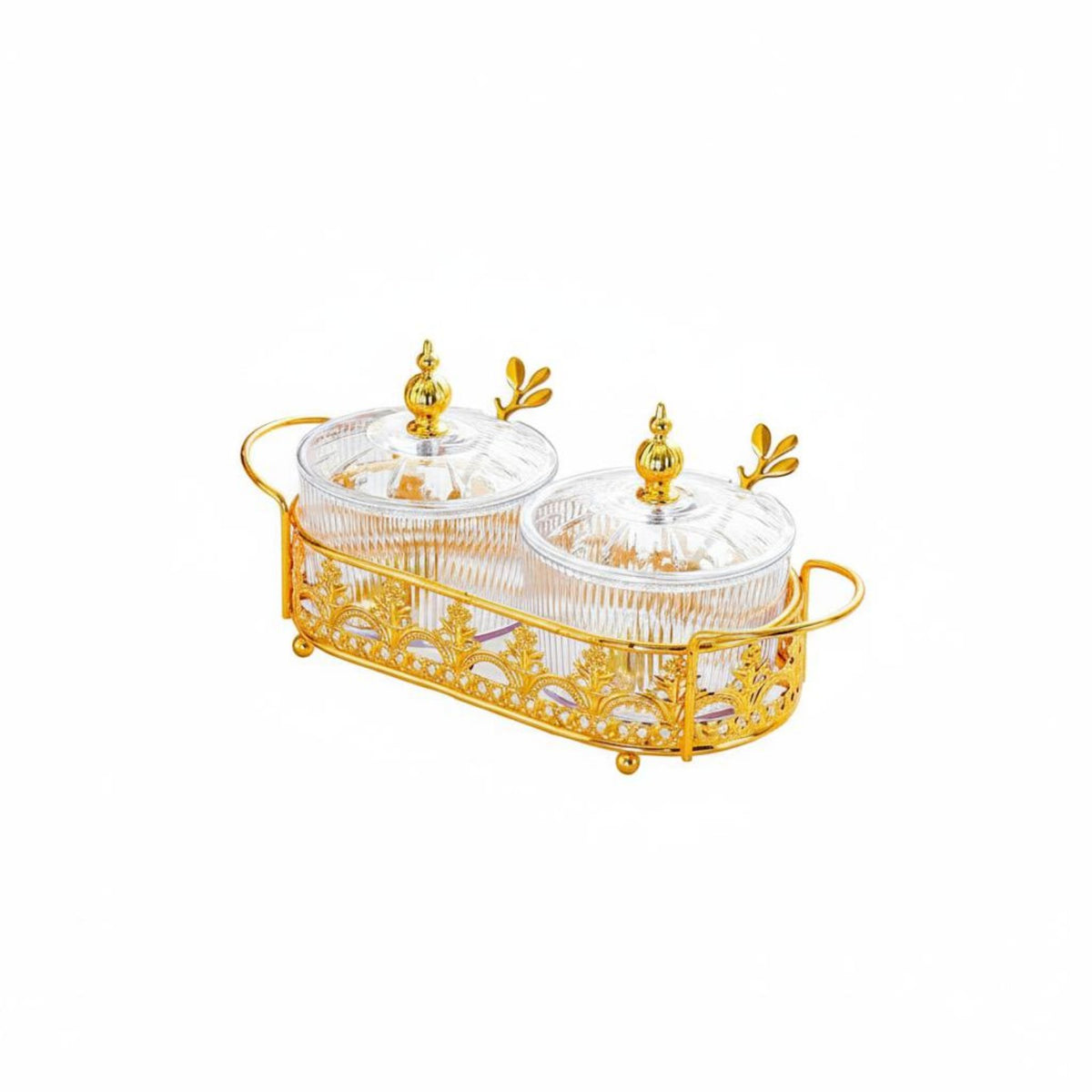 Luxury Design Gold Snack Bowl Tray Set Compartmentalized Divided Appetizer Platter Multi-Purpose Divided Relish Dish with Spoons Safe for Food for Living Room, Coffee Table, Entertaining Guests, Parties