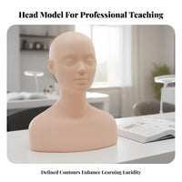 Versatile Eyelash Extension Practice Head Realistic Size Eyelash Extension Training Head Easy to Clean for Students, Beauty Salon, Classroom
