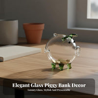 Glass Piggy Bank Decorative Glass Pig Currency Bank Pig Shaped Savings Jar Simple Design Clear Creature Coin Container Sleek