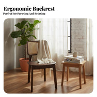 Nordic Design Cane rear Armchair Wabi-Sabi Aesthetic Dining Chair French Vintage Look Household Furniture Breathable rearrest for Restaurant Owners, Homeowners, Interior Designers, Kitchen, Living Room, Bedroom, Balcony