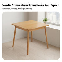 Space-Saving Square Dining Table with 4 Chairs Simple Design Kitchen Furniture Modern Design Nordic Aesthetic for Apartment Dwellers, Small Families, Students, Home, Breakfast Nook, Office