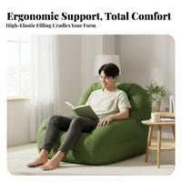 Retro Design Upholstered Cocoon Chair firm-density Foam padding Upholstered Armchair Sturdy Frame Single Sofa Textured Fabric for Young Adults, Apartment Dwellers, Book Lovers, Living Room, Bedroom, perusing corner