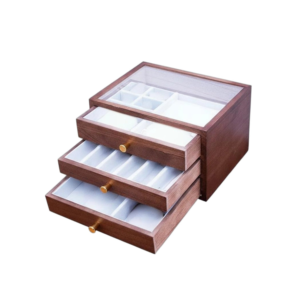 3 layer Jewelry Storage Box Large Capacity Wooden Jewelry Organizer Solid Wood Necklace Holder for Women, Girls