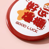 Cute Portable Makeup Mirror for Travel, Round Compact Design for On the Go, 7cm Diameter Handheld Cosmetic Tool with Frame
