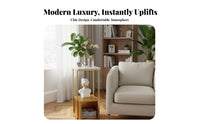 Sintered Stone Upper surfaceTier Accent Table Luxury Design 2-Tier Display Holder Multi-Functional Plant Stand Space-Saving Design for Homeowners, Apartment Dwellers, Interior Decorators, Living Room, Entryway, Hallway, Corner Areas