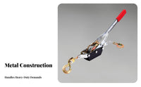 Powerful Ratcheting System Double Hook Cable Puller Long-Lasting Manual Wire Rope Tightener Labor-Saving for Mechanics, Workshops, Garages