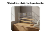 Figure Display Case Transparent Dustproof Collectible Cabinet High Clearness Acrylic Display Box for Collectors, Desktop, Bookshelf