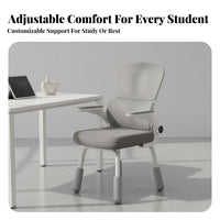 Ergonomic Design Adjustable 4-Leg Task Chair High Back with Headrest Study Seat Support Household Furniture Easy Assembly for Teenagers, Home Users, Office Workers, Dormitory, Bedroom