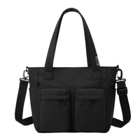 Utility Tote Bag with Pockets Multifunctional Tote Bag with Crossbody Strap Multiple Pocket Carryall for Commuters, Students, Work, Travel, School