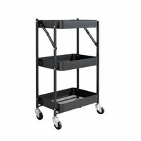 3-Tier Rolling Cart Easy Assembly 3 Tier Storage Rack Heavy Duty for Living Room