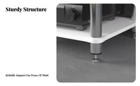 Stable and Long-Lasting High-Fidelity Amplifier Stand Heavy Duty Construction Shock Absorption Audio Rack Easy to Assemble Audiovisual Equipment Shelf Abrasion Resistant for Audiophiles, Home Theater, Listening Room