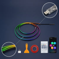 Car Ambient Lighting Kit Flexible Acrylic Neon Strip Lights Car Interior Lights Slim for Drivers, Dashboard, Center Console