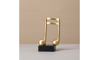 Gold Music Note Statue Golden Musical Note Statue Shiny Musical Symbol Decoration Streamlined for Musicians, Living Room, Office, TV Cabinet, Bookshelf