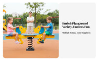 2-Person Bouncy Rider Cooperative Play Seesaw Vividly Colored Comfortable Seats for Children, Toddlers, Kindergarten