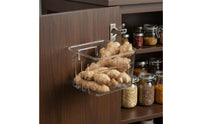 gingers Garlic Storage Container Multifunctional Hanging Storage Basket Wide Opening Kitchen Organizer for Renters