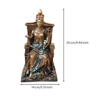 Deity Figurine with Throne Tabletop Deity Figurine Mother Terra Statue Freestanding Decor Sculpted for Collectors, Bookshelf