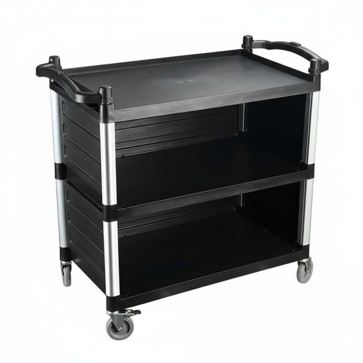 Food Services Cart Two Handles   Rolling Cart Easy Maneuverability Heavy Duty Rolling Trolley for Caterers, Restaurant, Hotel, Bar