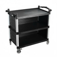 Food Services Cart Two Handles   Rolling Cart Easy Maneuverability Heavy Duty Rolling Trolley for Caterers, Restaurant, Hotel, Bar