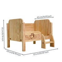 Pet Bed with Step Stable Wooden Pet Bed Indoor Elevated Cat Couch for Living Room, Bedroom